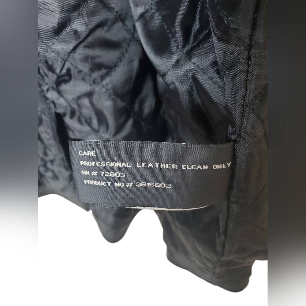 Irvine Park Size M 100% Polyester Women's Black Double-Breasted Leather Jacket - Picture 5 of 7